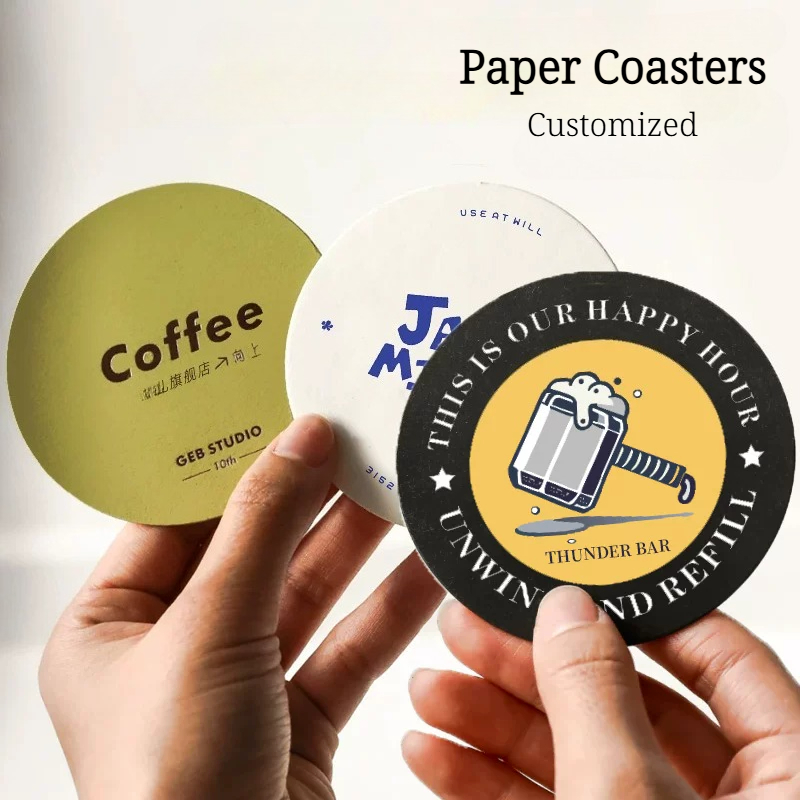 Company Profile Printing - 200PCS Coaster Kertas Kustom Desain Logo